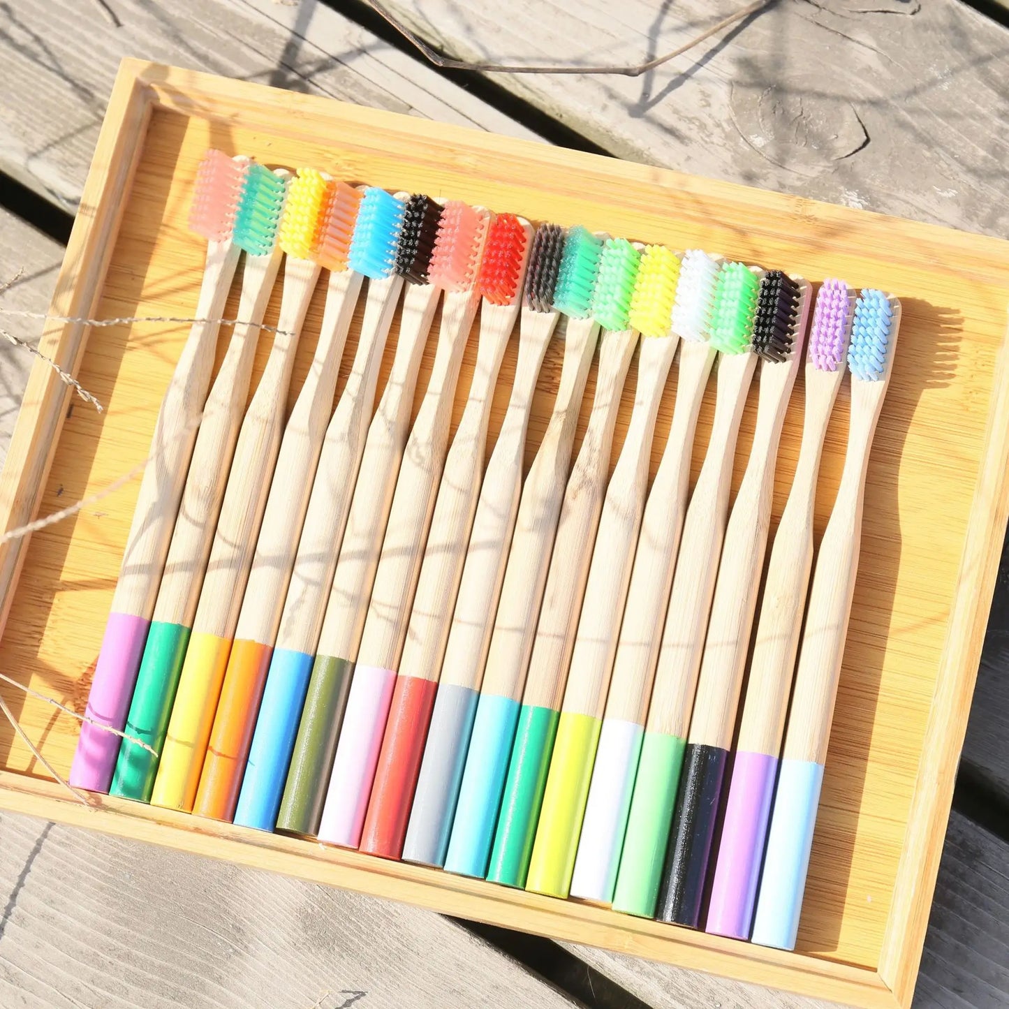 Eco Bamboo Toothbrushes – 100% Natural, Zero Waste 10pcs